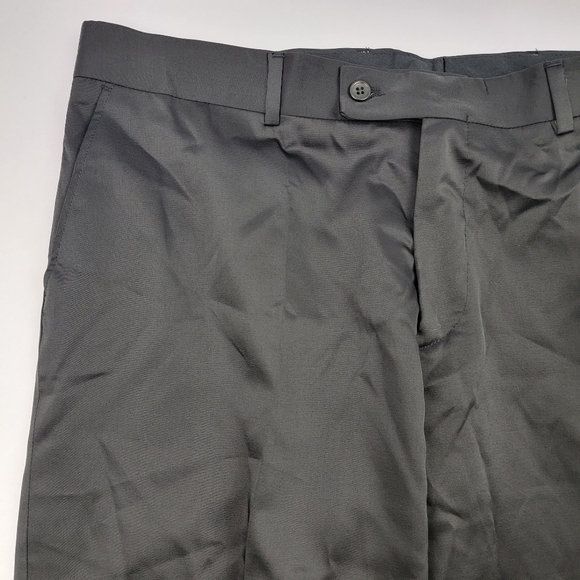 NWOT Daniel Espino wool slim fit unhemmed satin sheen dress pant - Picture 2 of 5